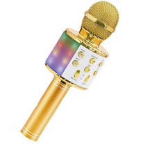 Wireless Karaoke Microphone Bluetooth Handheld gold - £25.04 GBP