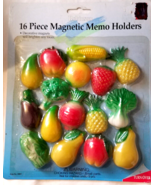 16 Vintage Refrigerator Kitchen Magnets Vegetables   Plastic - £15.80 GBP