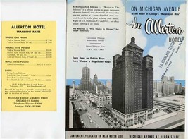 The Allerton Hotel Brochure Michigan Avenue Chicago Illinois 1940&#39;s Tip ... - $37.62