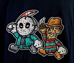 Mario Bros. Jason Voorhees + Freddy Krueger T-Shirt XL Horror Killer Slasher - £19.07 GBP