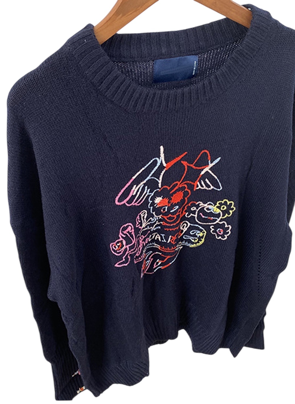 Celebrity Designz Women's Embroidered Wool Sweater – Abstract Knit, Cozy & Artis Item image 7