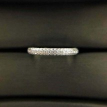 1.10Ct Micro Pave Diamond Full Eternity Wedding Ring in 14k White Gold Finish - £131.34 GBP