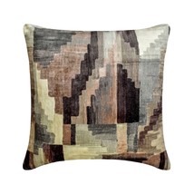 Pinnacle Palette - Beige &amp; Gray Velvet Throw Pillow Cover - $456.77 MXN+