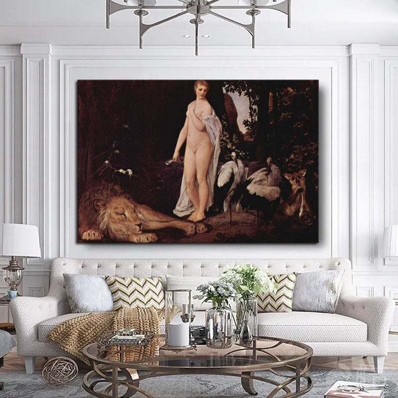 Hand Painted Gustav Klimt Classic Fable Abstract Oil Painting on Canvas Modern A