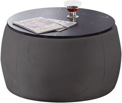 Round Ottoman With Storage, Small Coffee Table Fully Assembled, Handmade... - £193.56 GBP
