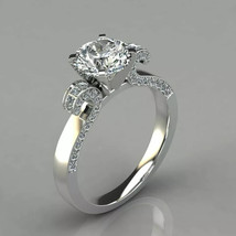 1.60Ct Simulated Diamond Solitaire Ring Jewelry 14K White Gold Plated Si... - £98.14 GBP