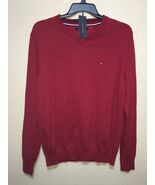 Tommy Hilfiger Men's Red V-Neck Sweater Long Sleeve Outerwear Flag Logo ... - €50,55 EUR Tommy Hilfiger Men's Red V-Neck Sweater Long Sleeve Outerwear Flag Logo ... - €50,55 EUR