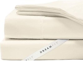 BRAND NEW IN BOX!  Dream Fit Degree 1 Microfiber Queen Sheet Set, Bone - £71.93 GBP