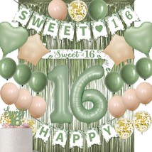 Sweet 16 Birthday Decorations, Sage Green 16th Birthday Decorations for Girls- S - £27.33 GBP