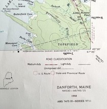 Map Danforth Maine 1958 Topographic Geological Survey 1:62500 22 x 18&quot; TOPO3 - £35.39 GBP