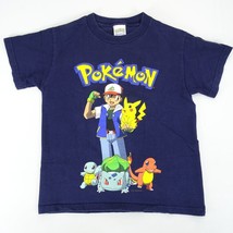 Pokemon Vintage Shirt Pikachu 1999 Blue Youth Sz M Charmander Squirtle Bulbasaur - £30.33 GBP