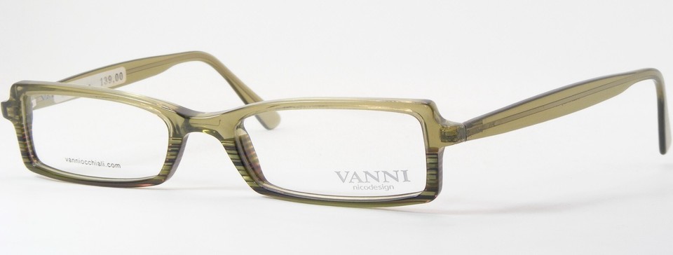 VANNI OCCHIALI V1557 A64 Transparent Olive Green RARE EYEGLASSES 50-18-1... - $59.40