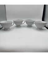 JUMBO GUMBO White Glazed Ceramic Soup Mugs Soup Bowls By Roux Louisiana ... - £43.32 GBP