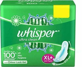 Whisper Ultra Clean XL+  Wings Sanitary Pads - 44 Pads | Free Shipping - $29.91