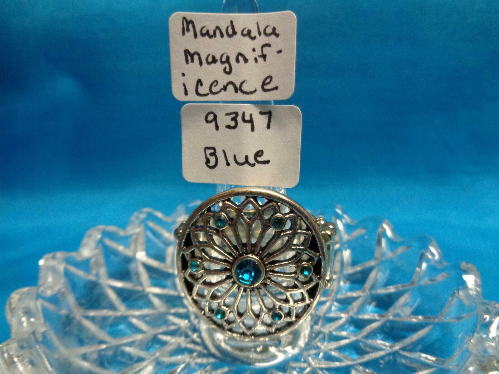 Paparazzi Stretch Band Ring (new )Mandala Magnificence/Blue 9347 - £6.88 GBP