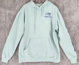 Psycho Tuna Hoodie Unisex Large Light Blue Graphic Outdoor Fishing Pullover - £37.42 GBP