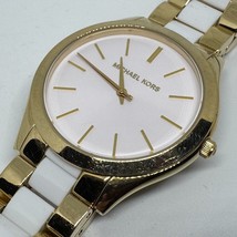 Michael Kors Quartz Watch MK-4295 Women 30m Dual Tone Slim Thin New Battery 8&quot; - $28.49