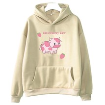Strawberry  Milk Print Woman Hoody Hip Hop Cute Clothes Fashion Harajuku Fleece  - £70.48 GBP