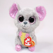 TY Beanie Boos Squeaker Mouse With Cheese 6” Bean Bag Stuffed Animal With Tags - £8.57 GBP