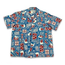 VTG HELENA&#39;S OF HAWAII Hawaiian Print SS Shirt Cotton/Poly XL Reverse Pr... - £15.78 GBP
