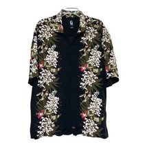 Guess Jeans Mens Black Floral Button Rayon Aloha Camp Hawaiian Shirt Siz... - $14.99