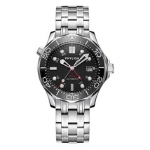 High Quality 20ATM Water Resistant GMT Black Wave Dial Automatic Men&#39;s Watch Sap - £168.41 GBP