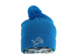 NFL Miller Lite Beer Detroit Lions Football Spell Out Pom Winter Beanie Hat Blue - $28.66