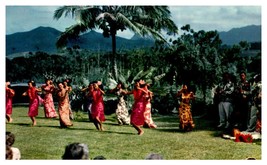 Hula Dancing in Tropical Landscape Hawaii Postcard Posted 1957 - £10.68 GBP