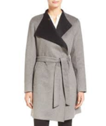 NWT CALVIN KLEIN GRAY WOOL BELTED COAT SIZE M $425 - £136.66 GBP