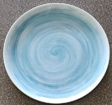 Basics™ ~ Set Of Four (4) ~ Teal Swirl Pattern ~ Melamine ~ 10.5&quot; Dinner Plates - £29.89 GBP