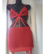 baci lingerie CRISS CROSS LACE MINI SKIRT SET S/M U - $19.22 CAD
