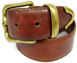 sz 26 Fossil Classic Wide Brown Western Leather Belt No Change Brass Buckle - $39.29