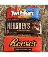 NEW Hershey’s Reese’s Twizzlers Zipper Top LOT of 3 Pencil Cases 7.5” x ... - £22.15 GBP