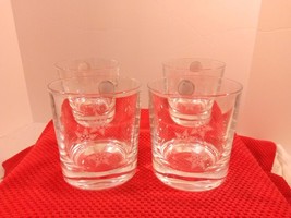 Set of 4 Vintage Cristal d&#39;arques 24% Lead Crystal Snowflake Glasses Fra... - $38.61