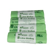 All-Green 8 Litre Biobag Compostable Kitchen Caddy Bin Liners, 100 Bags  - $37.00