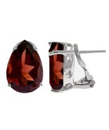 Galaxy Gold GG 14k White Gold 10ct Garnet Omega Clip Earrings - $762.29