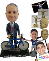 Personalized Bobblehead Businessman promoting healthy bycicle transport - Sports - £81.62 GBP