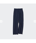 Uniqlo Wide-Fit Pleated Pants Windowpane Navy Size Small  - $49.90