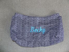 Thirty-One Black/White Skirt Purse Cover Herringbone Spot W/BECKY EMBROI... - $22.50