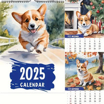 Corgi 2025 Wall Calendar - Cute and Playful Welsh Corgi Dog Artwork NEW - $14.72