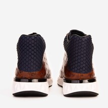 The Caesars Brown & Navy Leather High-Top Men Sneaker image 8