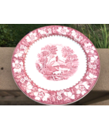 Red Transferware Luncheon Plates Colonial Pattern 9” Woods Burslem Engla... - $79.48