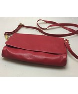 Vintage 90s Rolfs Red Cowhide Crossbody Checkbook Wallet Shoulder Bag Purse - £31.49 GBP