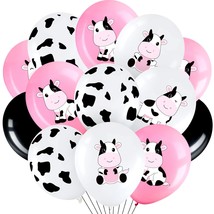 48 Pieces Cow Party Latex Balloons Decorations, Pink White Black Cow Print Ballo - $15.99