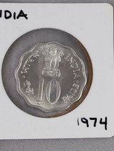 INDIA-REPUBLIC, 10 Paise, 1974, Aluminum, KM:28 Commemorative Coin Ungraded - $9.41