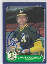 Chris Codiroli - Signed Autograph 1986 Fleer #414 - MLB Oakland Athletics A&#39;s - £2.39 GBP