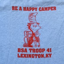Vtg Boy Scout BSA Troop 41 Lexington Ky T Shirt Be A Happy Camper Cat In The Hat - £18.68 GBP