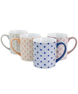 Mr. Coffee Bliss 4 Piece 20oz Can Shaped Stoneware Mug Set in Assorted C... - $70.99