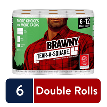 Brawny Tear-A-Square Paper Towels, 6 Double Rolls - $31.51