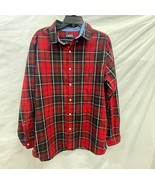 Chaps Easy Care Red &amp; Black Plaid Long Sleeve Men Shirt Size L - $20.34 CAD